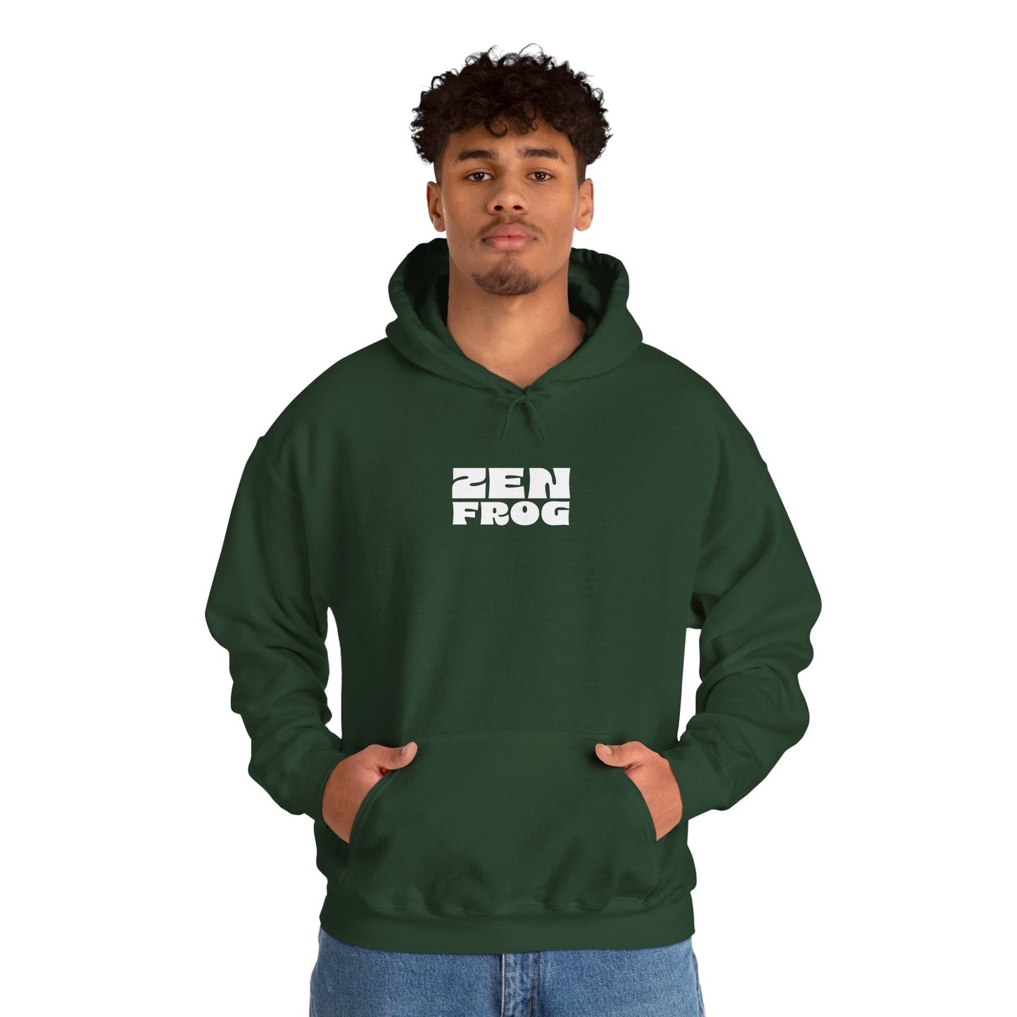 Zen Frog Octopus Unisex Heavy Blend Hooded Sweatshirt, Cozy Graphic Hoodie, Gift for Ocean Lovers, Unique Casual Wear, Relaxed Style