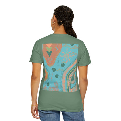 Vibrant Unisex Graphic T-shirt, Bohemian Tee, Casual Wear, Gift for Friends, Festival Apparel, Summer Style, Unique Design