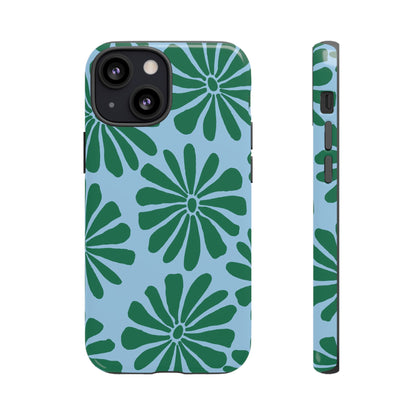 Stylish iPhone Case, Floral Phone Cover, Tough Phone Cases, Green Daisy Design, Unique Gift for Her, Spring Accessories