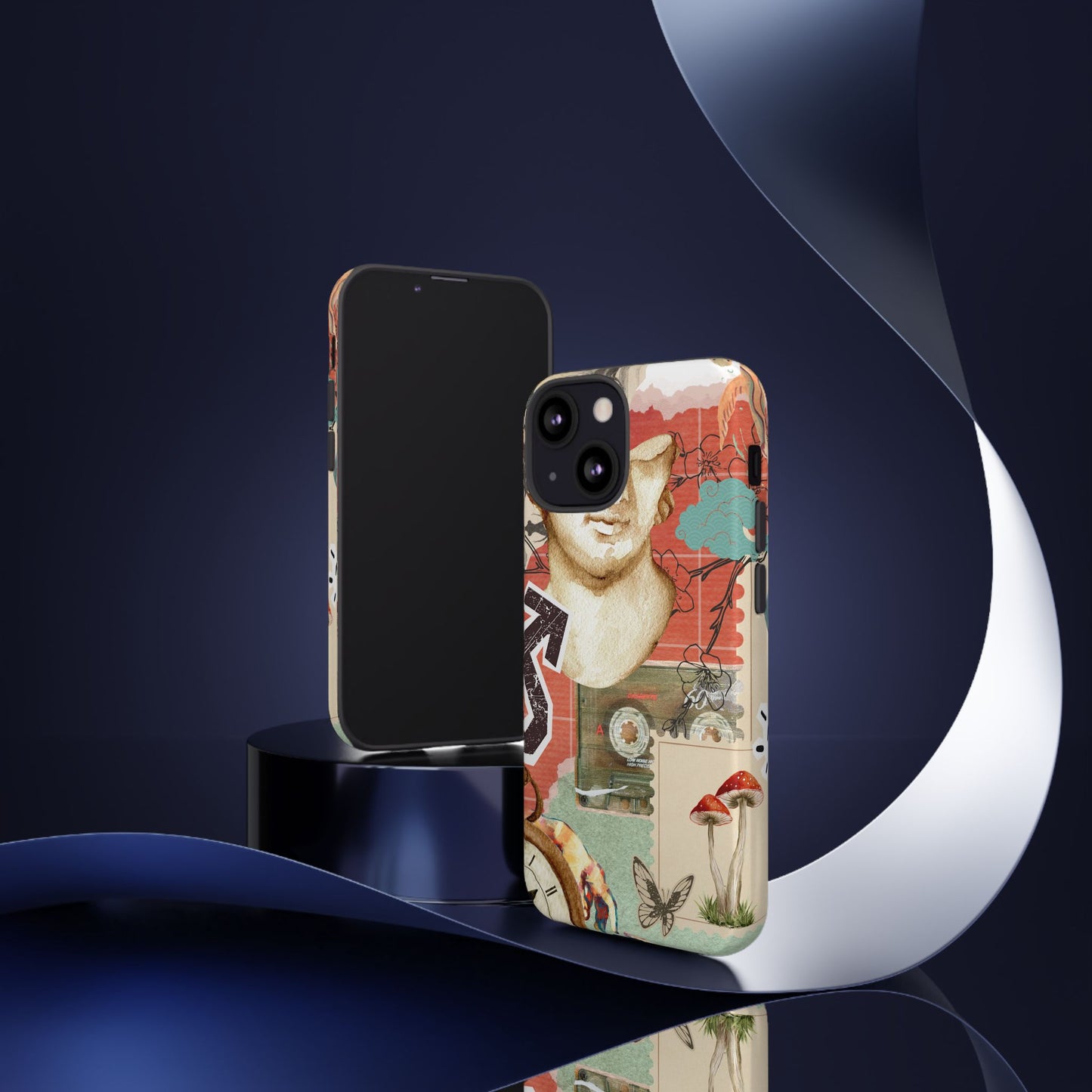 Artistic iPhone Case, Tough Cases with Vintage Design, Unique Phone Cover, Gift for Art Lovers, Protective Case for All Occasions, Vintage Collage Art
