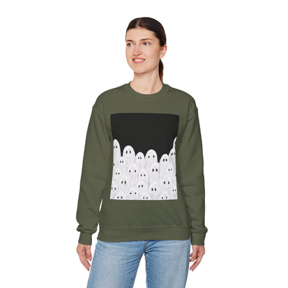 Painted Ghosts Crewneck | Cozy Sweatshirt, Perfect for Halloween, Fall, and Spooky Season