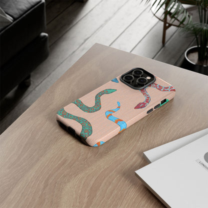 Colorful Snake Phone Case, Tough Phone Case, Unique Phone Cover, Animal Print Case, Gifts for Her, Trendy Accessories