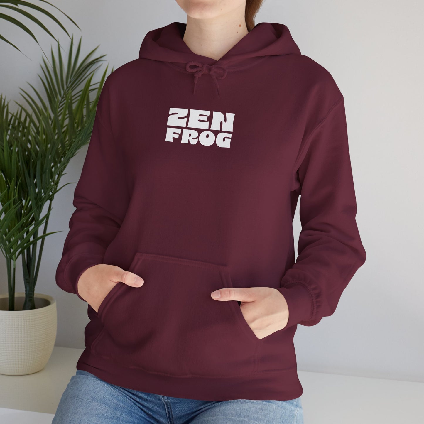 Zen Frog Octopus Unisex Heavy Blend Hooded Sweatshirt, Cozy Graphic Hoodie, Gift for Ocean Lovers, Unique Casual Wear, Relaxed Style
