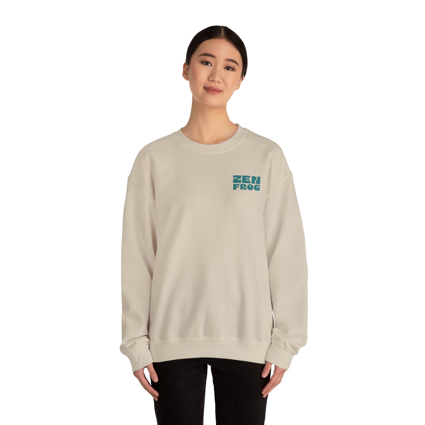 Zen Frog Crewneck Sweatshirt - Relaxed Vibe, Unisex Sweatshirt, Perfect for Cozy Days, Gift for Meditation Lovers, Casual Fashion