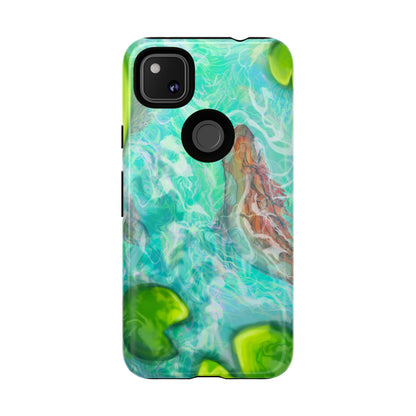 Watercolor Phone Case, Nature Lover Gift, Tough Phone Cover, Phone Accessory, Unique Design for Spring/Summer, Lily Pad, Fish Pond