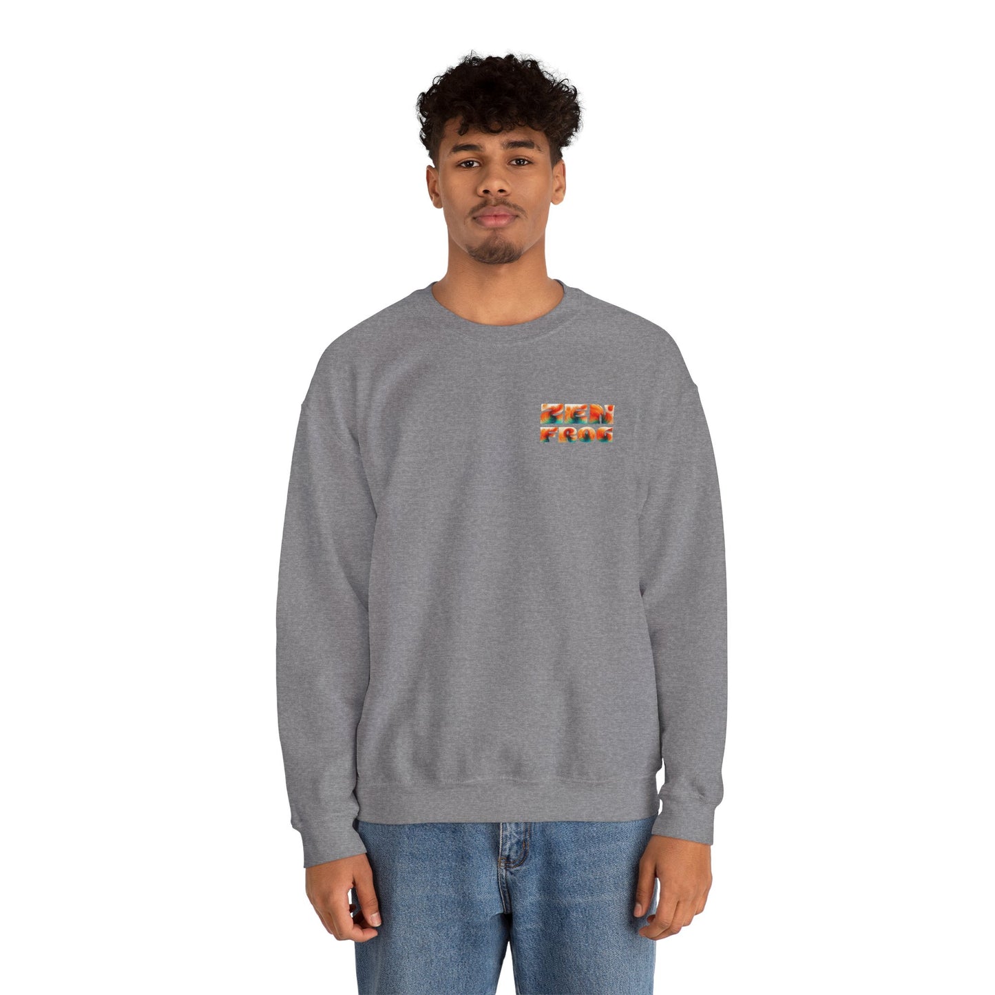 Funky Fish Crewneck Sweatshirt - Zen Frog Cozy & Calm Vibes for All, Perfect Gift for Nature Lovers, Relaxation, and Casual Wear