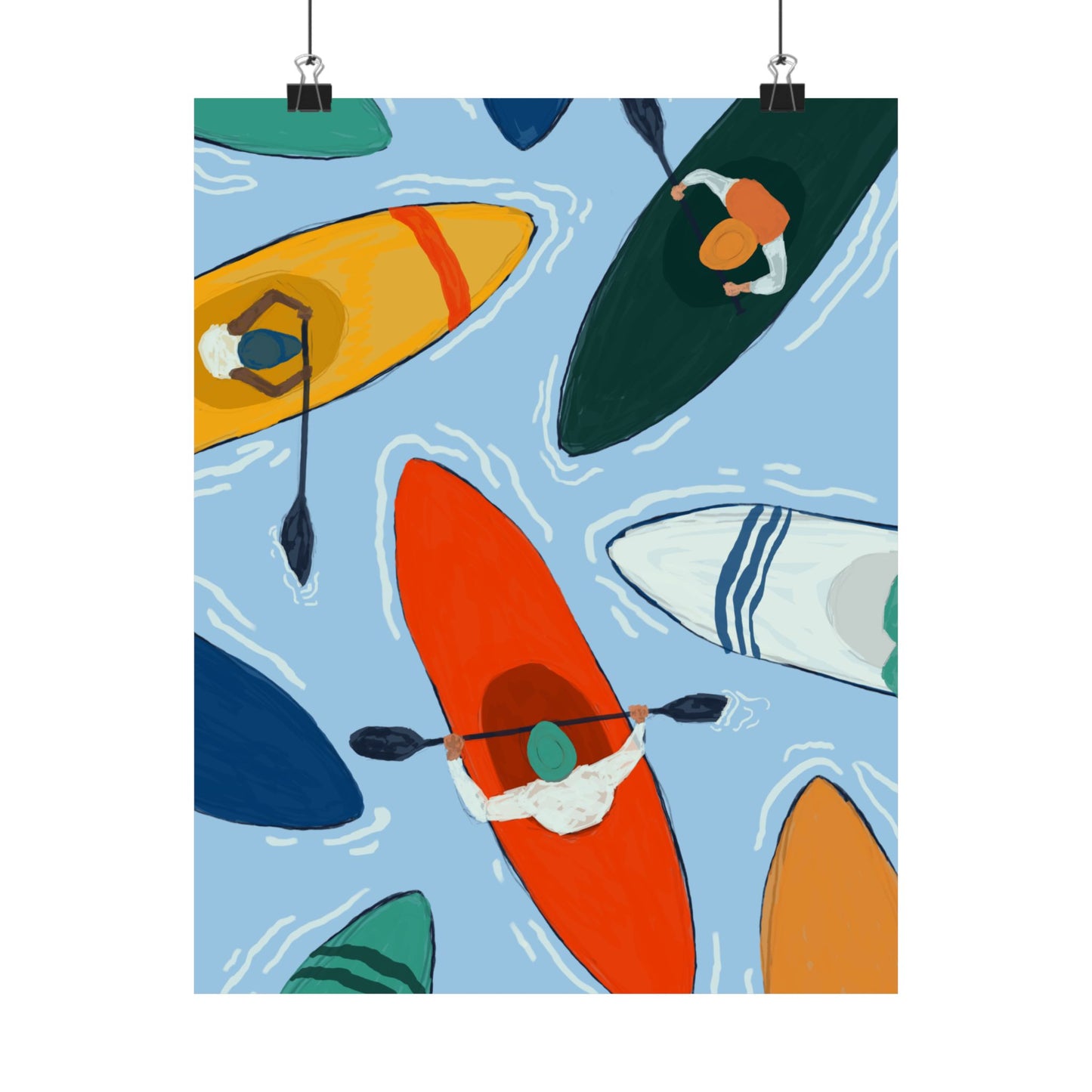 Kayaking Adventure Poster, Water Sports Wall Art, Nautical Home Decor, Gift for Him/Her, Summer Vibes
