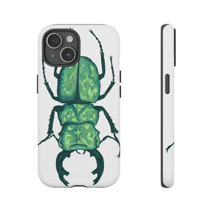 Green Beetle Phone Case - Tough Cases, Insect Lover Gift, Nature Lover Accessory, Unique Phone Cover, Eco-Friendly Design