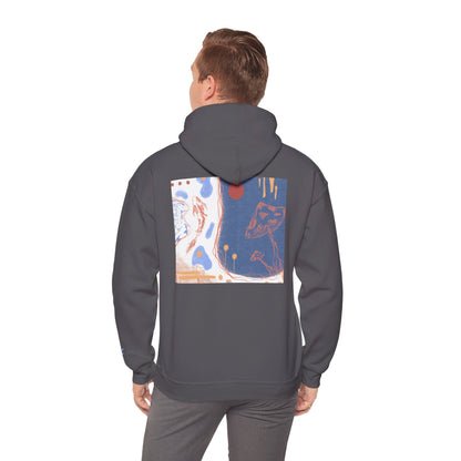 Artistic Unisex Hooded Sweatshirt - Cozy Streetwear for Comfort, Gift for Art Lovers, Perfect for Fall, Casual Style