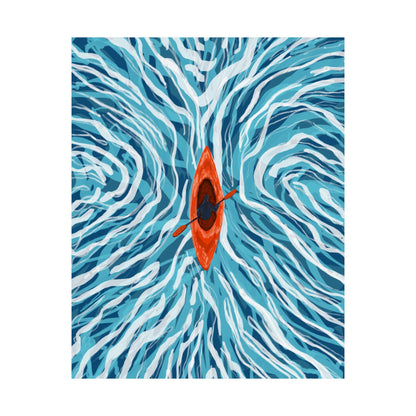 Vibrant Kayaking Poster Print, Adventure Wall Art, Calm Waters Decor, Gift for Outdoor Lovers, Home Office Accent