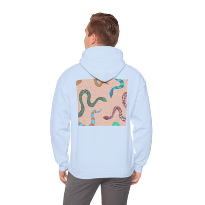 Vibrant Unisex Hoodie with Zen Frog and Snake Design, Cool Gift for Nature Lovers, Casual Wear for All Occasions, Gift for Her, Cool Hoodies