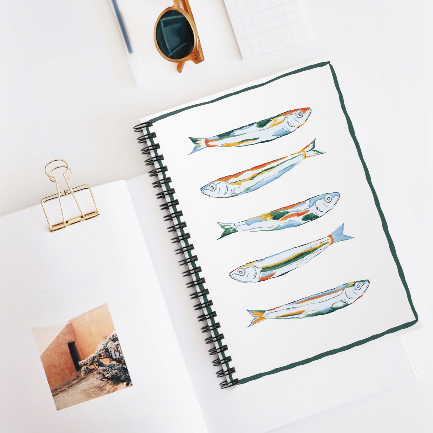 Colorful Fish Spiral Notebook - Perfect for Journaling, School, Gifts, Unique Art, Eco-Friendly, Creative Writing, Funky Fish Art, Quirky Notebooks, Journal for Animal Lovers