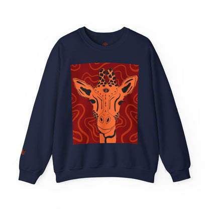 Giraffe Art Crewneck Sweatshirt, Cozy Giraffe Sweatshirt, Animal Lover Gift, Unique Sweatshirt for Friends, Cute Animal Apparel