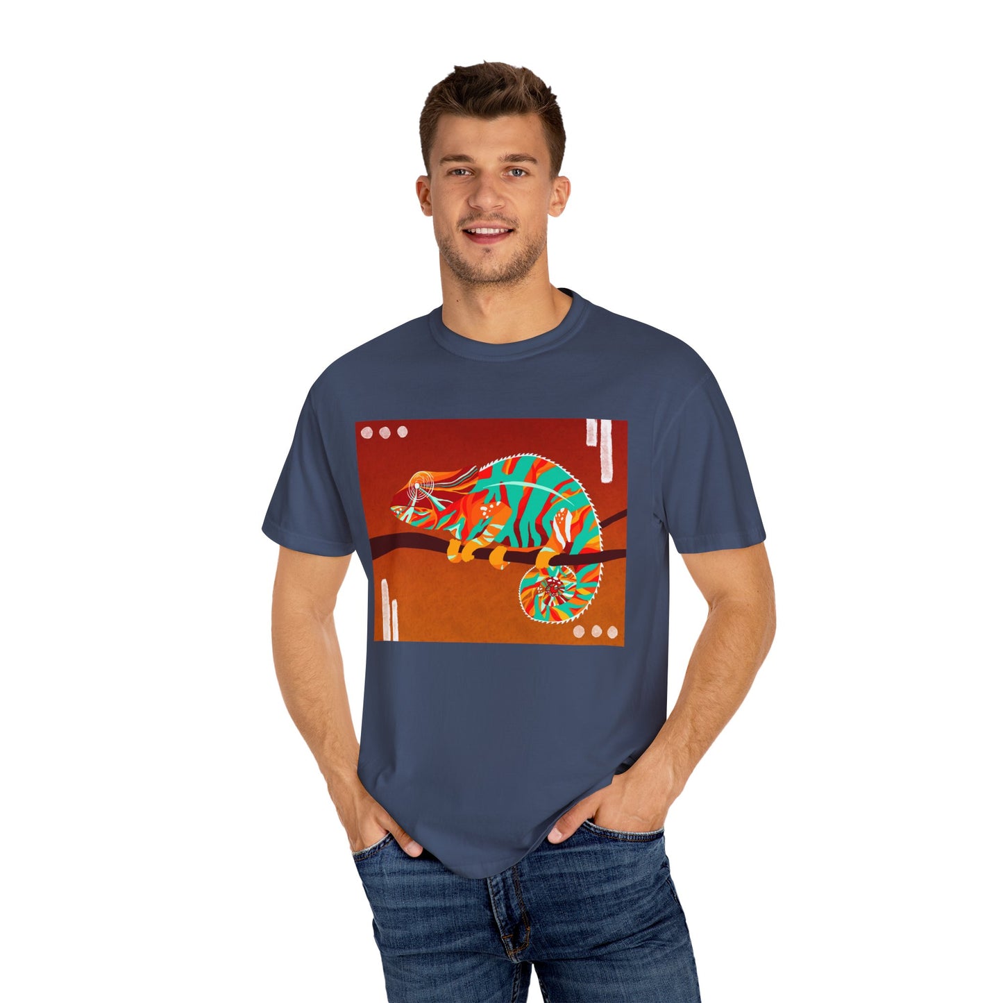 Vibrant Chameleon T-Shirt | Eco-friendly Fashion Tee, Unisex Graphic Tee, Animal Lover Shirt, Gift for Nature Enthusiasts