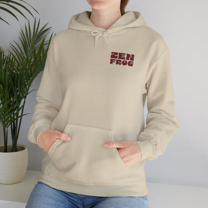 Zen Frog Unisex Hoodie, Cozy Sweatshirt, Relaxed Casual Wear, Unique Gift, Nature Lover Apparel