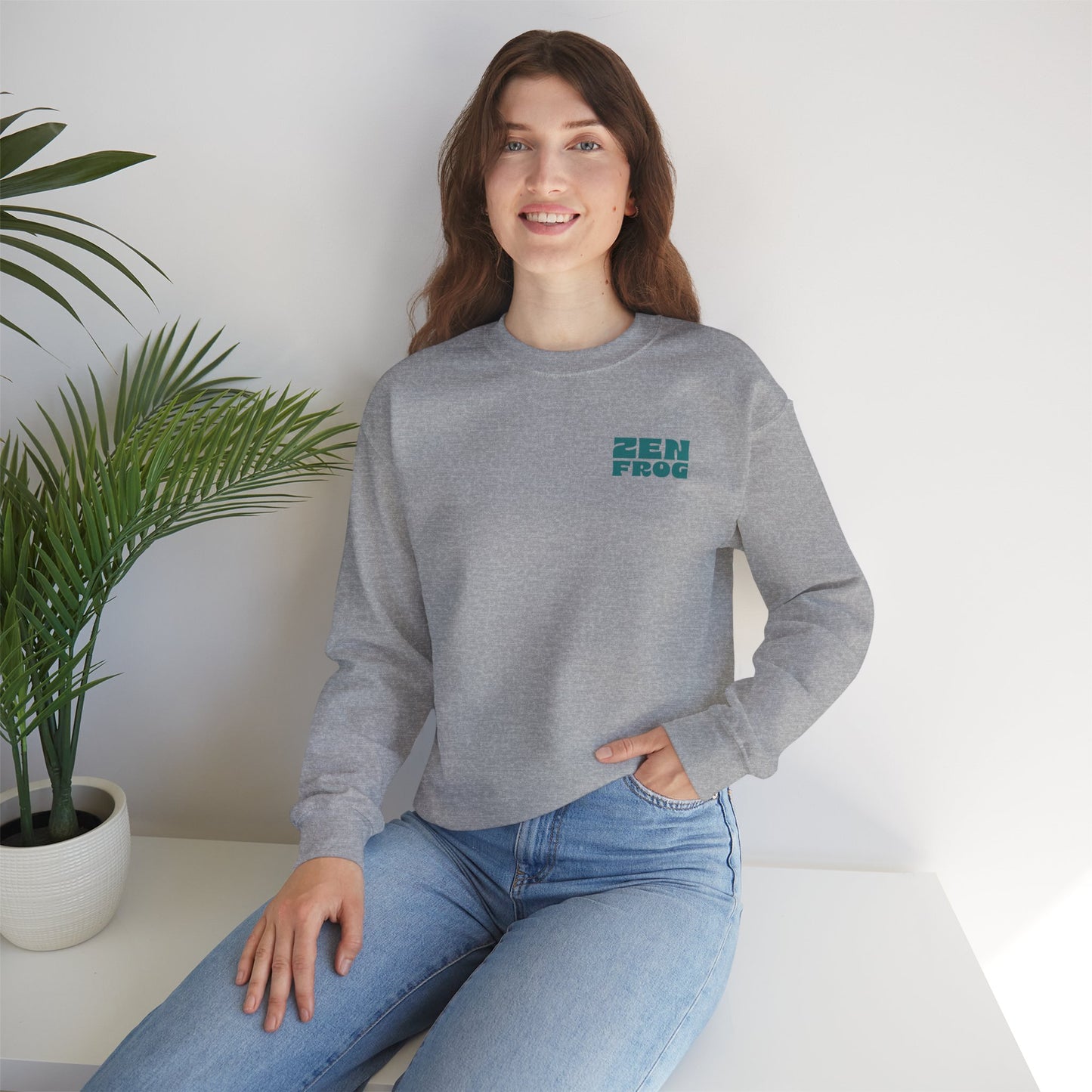 Zen Frog Crewneck Sweatshirt - Relaxed Vibe, Unisex Sweatshirt, Perfect for Cozy Days, Gift for Meditation Lovers, Casual Fashion