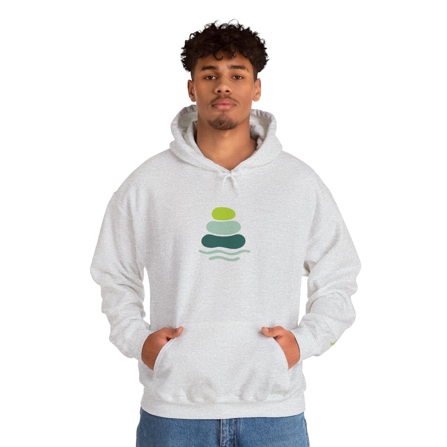 Serene Stacked Stones Hoodie, Unisex Sweatshirt for Mindfulness, Cozy Layer for Relaxation, Gift for Yoga Lovers, Perfect for Meditation