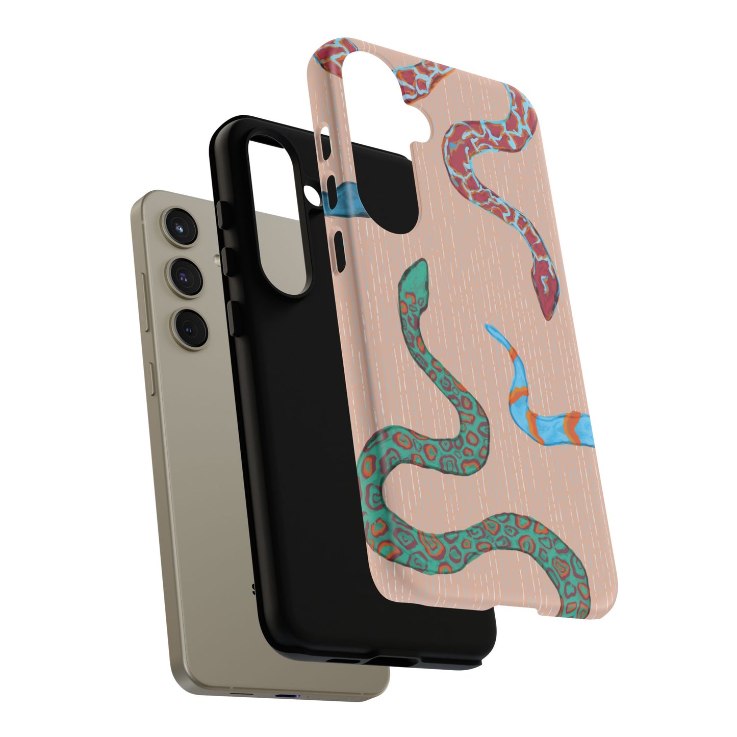 Colorful Snake Phone Case, Tough Phone Case, Unique Phone Cover, Animal Print Case, Gifts for Her, Trendy Accessories
