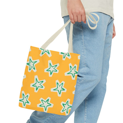 Starry Yellow Tote Bag | Stylish Grocery Tote, Eco-Friendly Bag, Beach Bag, Weekend Getaway, Custom Design