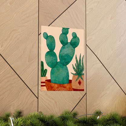 Cactus Art Print, Matte Vertical Posters, Botanical Decor, Green Home Art, Nature Wall Art, Gifts for Plant Lovers