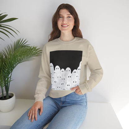 Painted Ghosts Crewneck | Cozy Sweatshirt, Perfect for Halloween, Fall, and Spooky Season