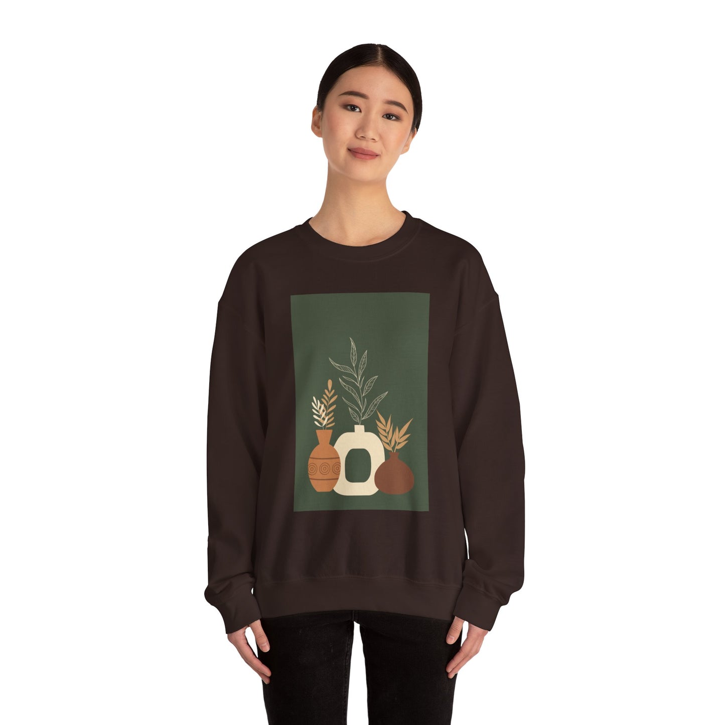 Fall-Inspired Botanical Crewneck Sweatshirt, Cozy Sweatshirt for Women, Warm Unisex Sweater, Autumn Gift,  Plant Lover Apparel