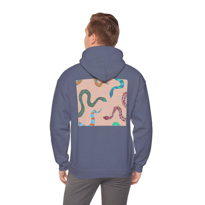 Vibrant Unisex Hoodie with Zen Frog and Snake Design, Cool Gift for Nature Lovers, Casual Wear for All Occasions, Gift for Her, Cool Hoodies