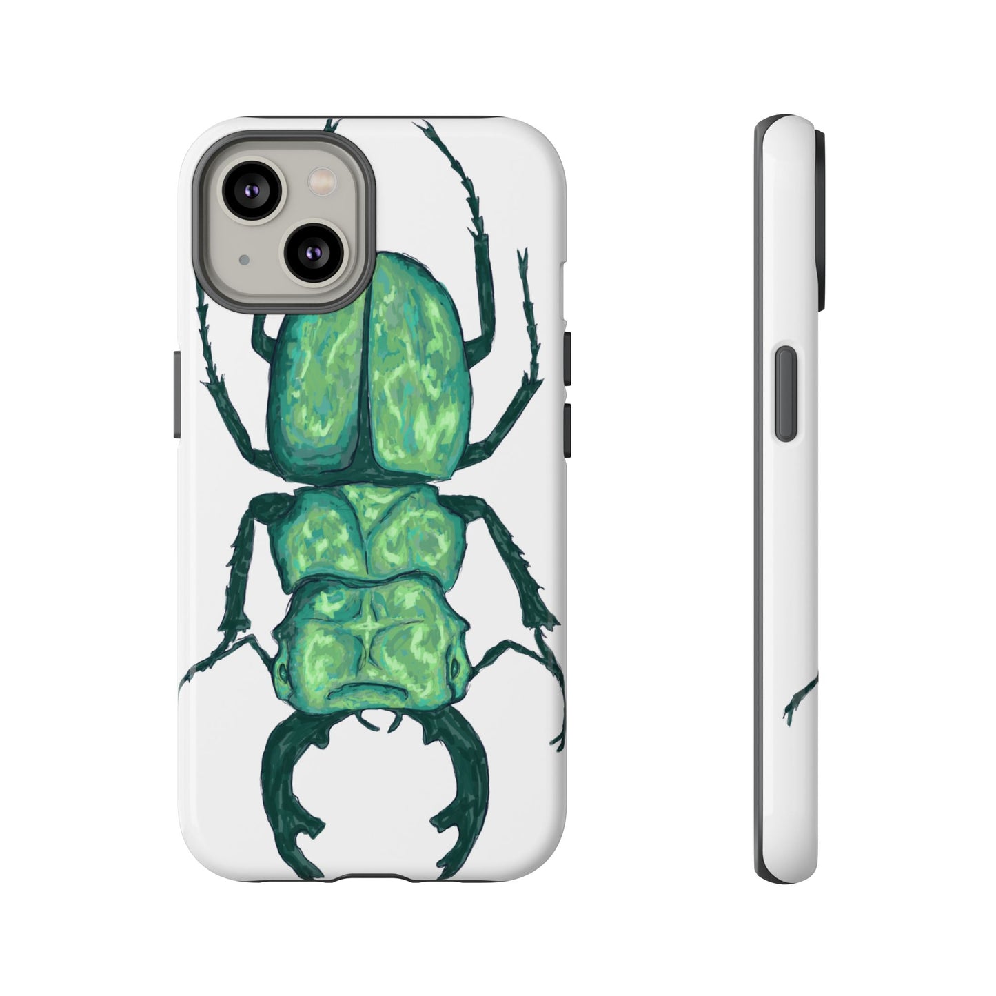 Green Beetle Phone Case - Tough Cases, Insect Lover Gift, Nature Lover Accessory, Unique Phone Cover, Eco-Friendly Design