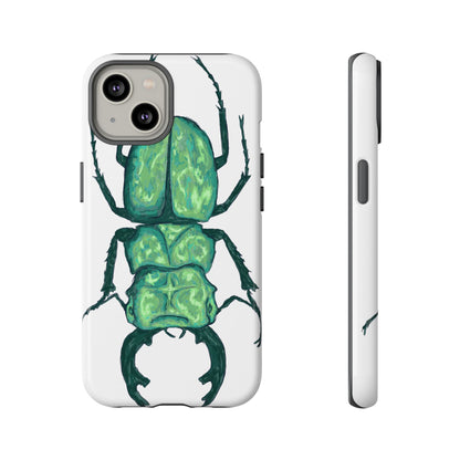 Green Beetle Phone Case - Tough Cases, Insect Lover Gift, Nature Lover Accessory, Unique Phone Cover, Eco-Friendly Design