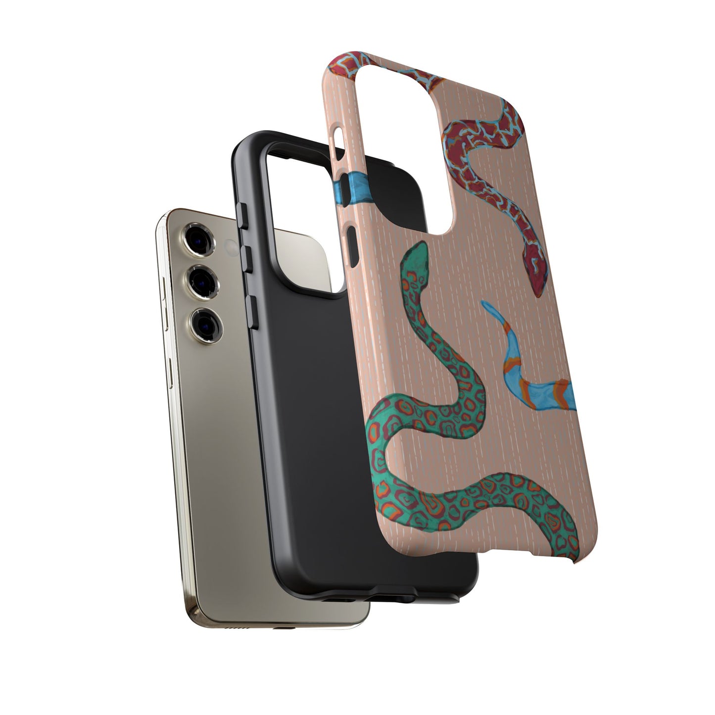 Colorful Snake Phone Case, Tough Phone Case, Unique Phone Cover, Animal Print Case, Gifts for Her, Trendy Accessories