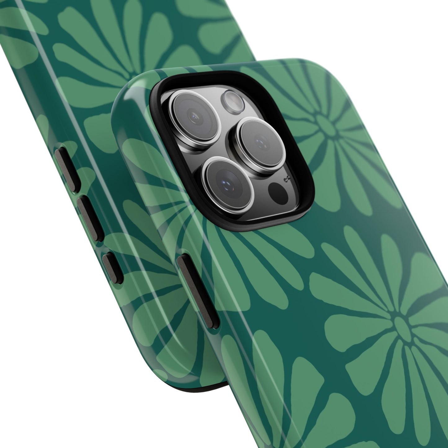 Stylish iPhone Case, Floral Phone Cover, Tough Phone Cases, Green Daisy Design, Unique Gift for Her, Spring Accessories