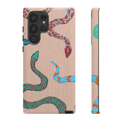 Colorful Snake Phone Case, Tough Phone Case, Unique Phone Cover, Animal Print Case, Gifts for Her, Trendy Accessories