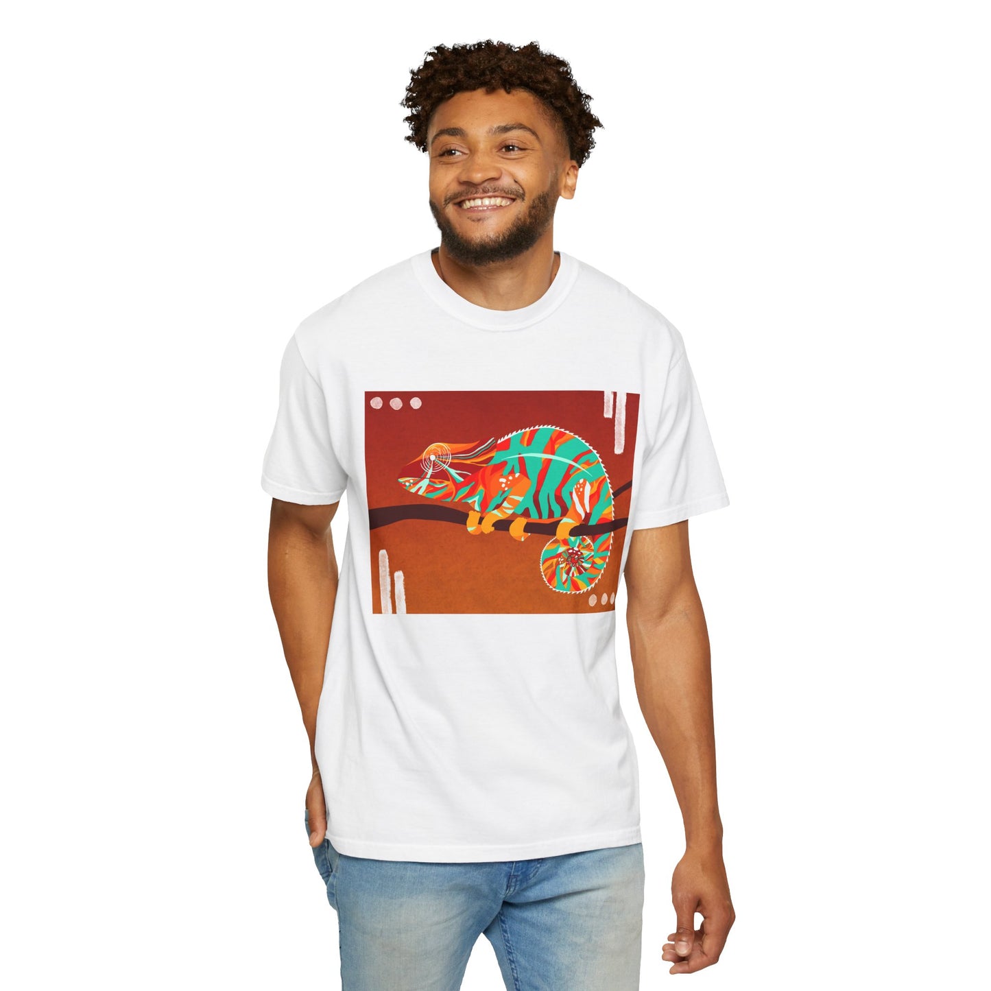 Vibrant Chameleon T-Shirt | Eco-friendly Fashion Tee, Unisex Graphic Tee, Animal Lover Shirt, Gift for Nature Enthusiasts