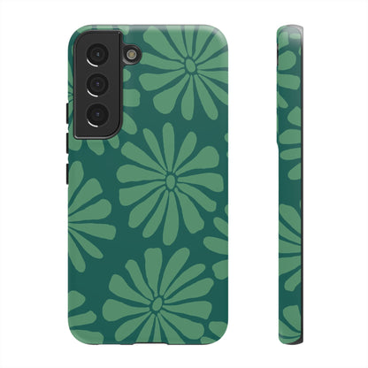 Stylish iPhone Case, Floral Phone Cover, Tough Phone Cases, Green Daisy Design, Unique Gift for Her, Spring Accessories