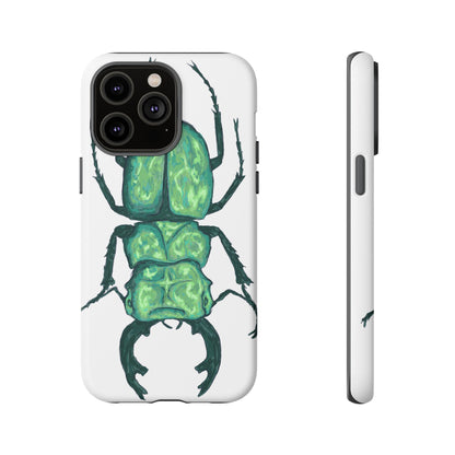 Green Beetle Phone Case - Tough Cases, Insect Lover Gift, Nature Lover Accessory, Unique Phone Cover, Eco-Friendly Design
