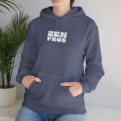 Zen Frog Octopus Unisex Heavy Blend Hooded Sweatshirt, Cozy Graphic Hoodie, Gift for Ocean Lovers, Unique Casual Wear, Relaxed Style