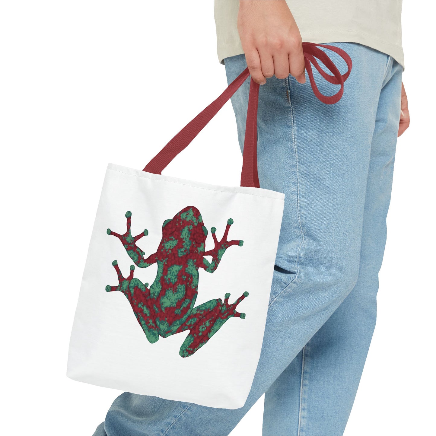 Frog Art Tote Bag, Eco-Friendly Shopping Bag, Nature Lover Gift, Stylish Reusable Tote, Unique Animal Print Purse