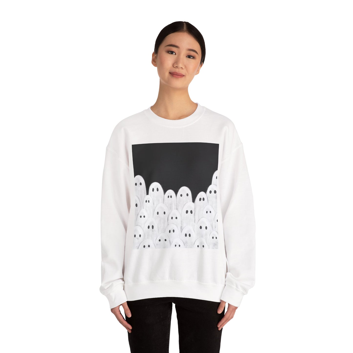 Painted Ghosts Crewneck | Cozy Sweatshirt, Perfect for Halloween, Fall, and Spooky Season