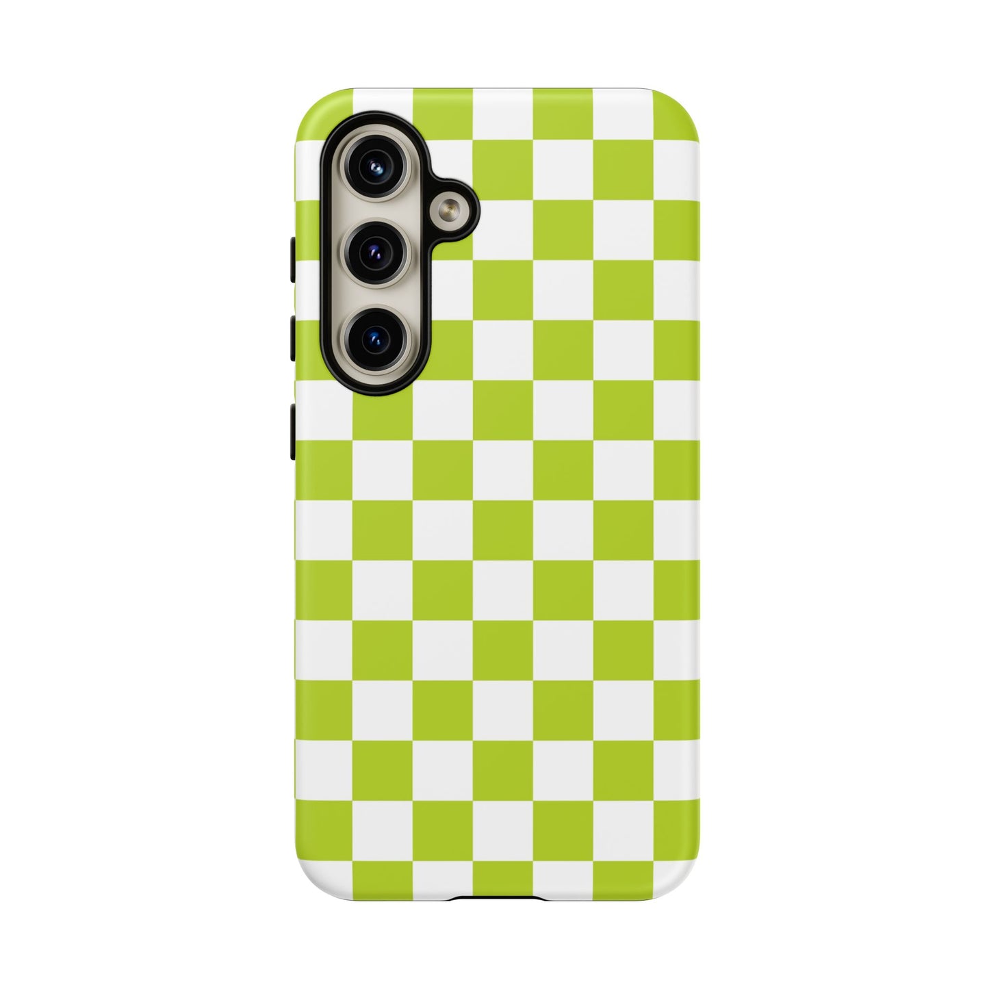 Lively Checker Pattern Phone Case | Tough Cases, Green Checkered Design, Unique Cell Phone Cover, Trendy Accessory, Gift Idea