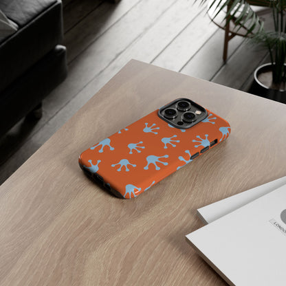 Frog Print Phone Case - Tough Cases, Orange Frog Design, Unique Gift, Fun Accessories, Vibrant Phone Cases, Cool Cases