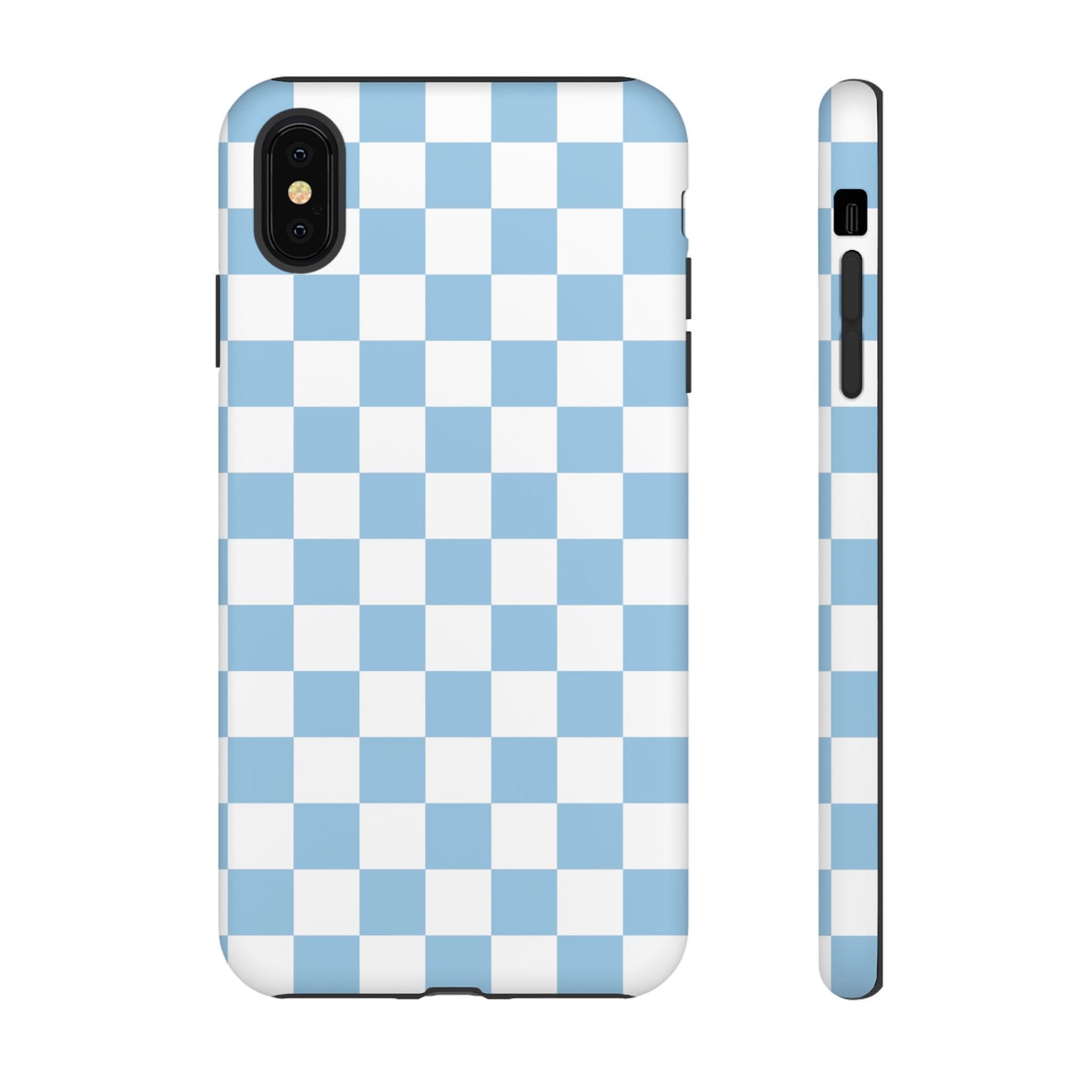Blue Checkered Phone Case, Tough Phone Cover, Stylish Mobile Protector, Unique Gift for Him/Her, Trendy Accessories for Holidays