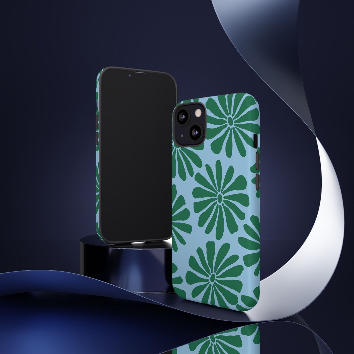 Stylish iPhone Case, Floral Phone Cover, Tough Phone Cases, Green Daisy Design, Unique Gift for Her, Spring Accessories