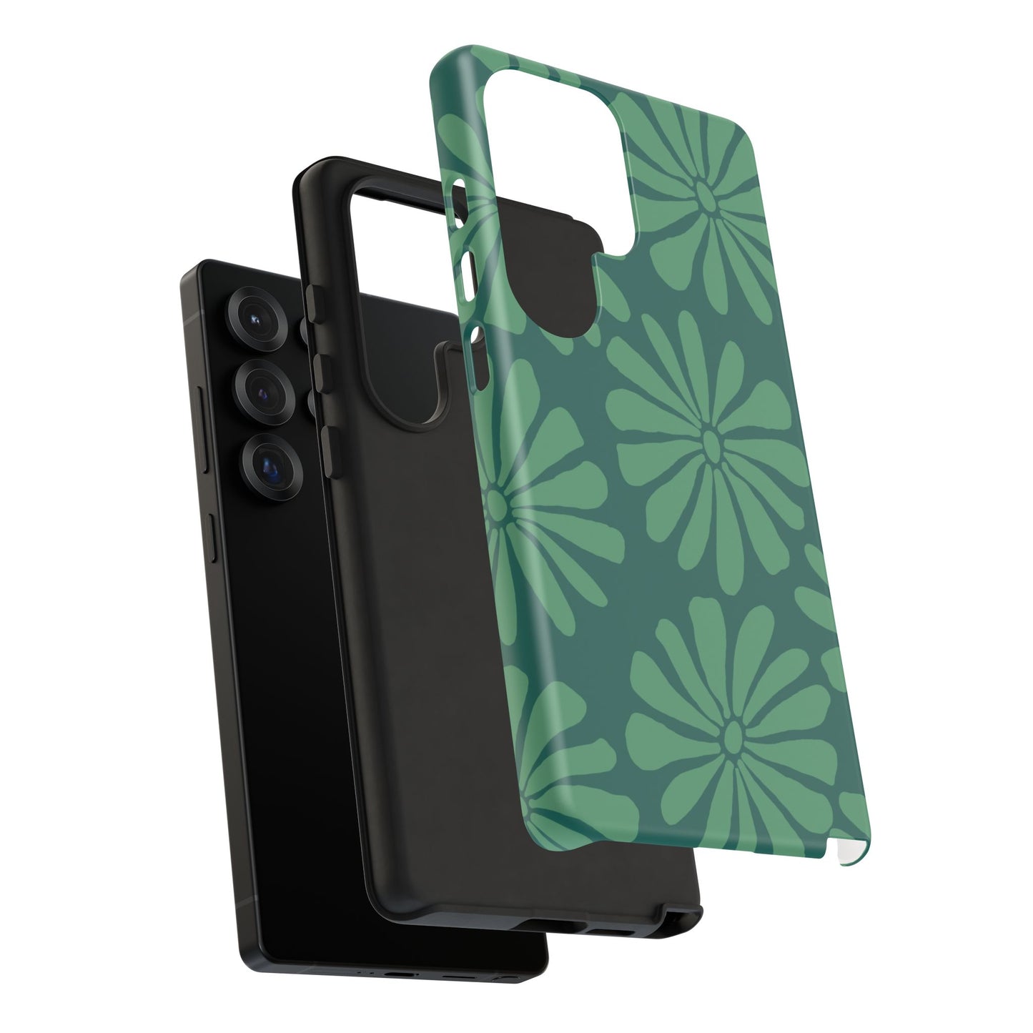 Stylish iPhone Case, Floral Phone Cover, Tough Phone Cases, Green Daisy Design, Unique Gift for Her, Spring Accessories