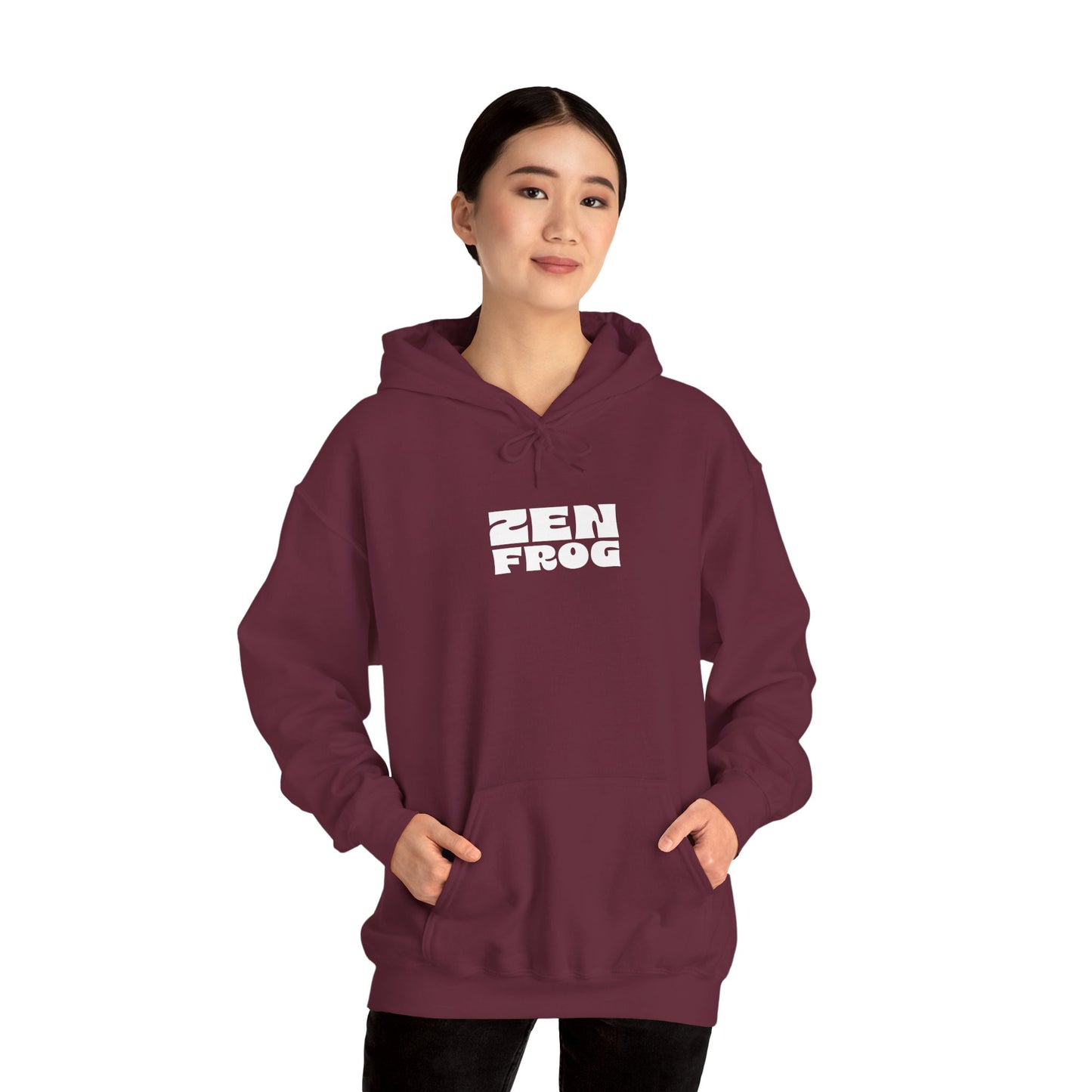 Zen Frog Octopus Unisex Heavy Blend Hooded Sweatshirt, Cozy Graphic Hoodie, Gift for Ocean Lovers, Unique Casual Wear, Relaxed Style