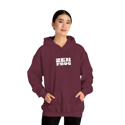 Zen Frog Octopus Unisex Heavy Blend Hooded Sweatshirt, Cozy Graphic Hoodie, Gift for Ocean Lovers, Unique Casual Wear, Relaxed Style