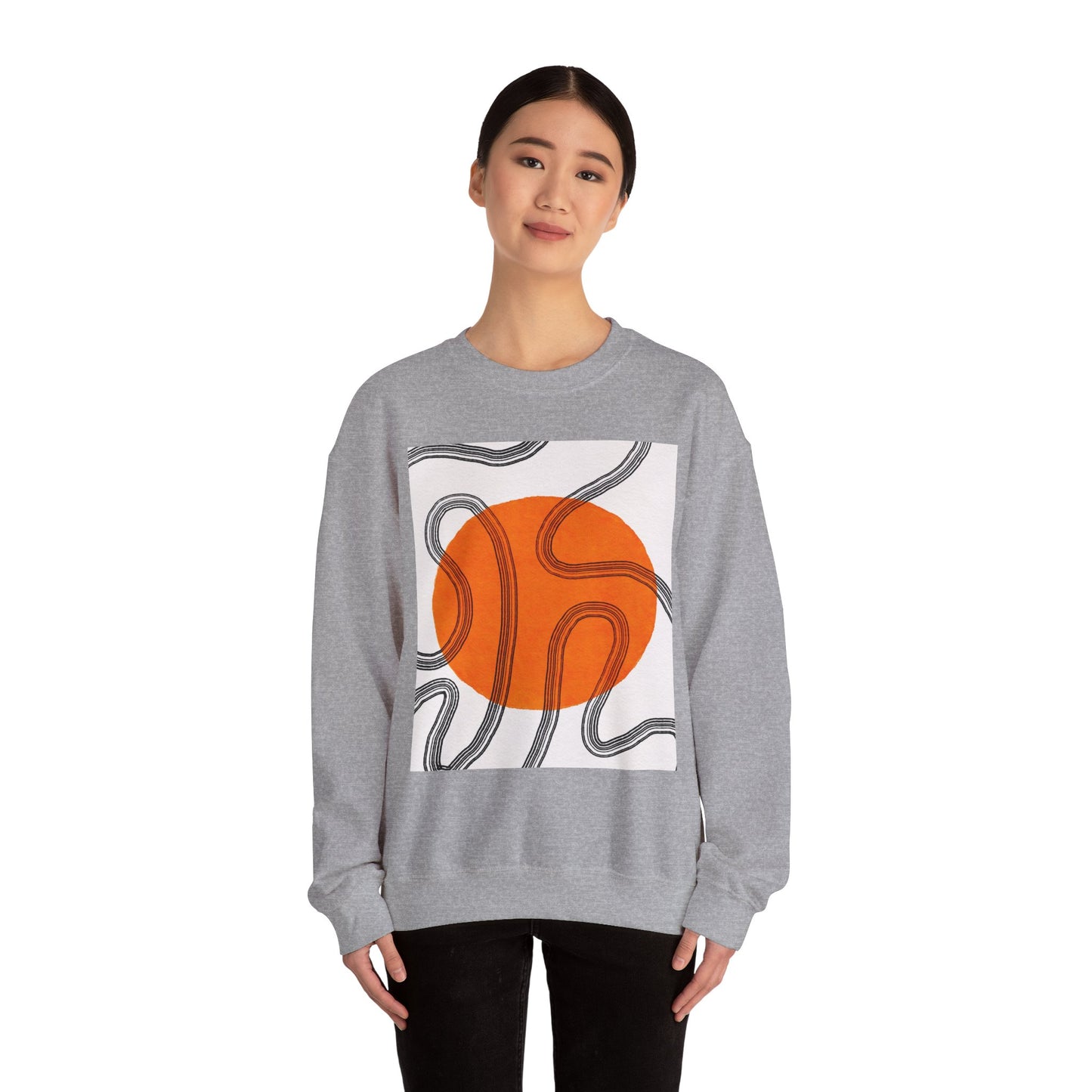 Retro Abstract Art Crewneck Sweatshirt, Cozy Graphic Pullover, Unisex Casualwear, Perfect Gift for Art Lovers, Fall Fashion Essential, Gift for Him, Gift for Her