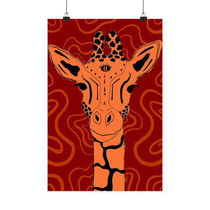 Artistic Giraffe Poster, Vibrant Animal Wall Art, Bohemian Home Decor, Unique Gift for Zoo Lovers, Wildlife Enthusiast Wall Print