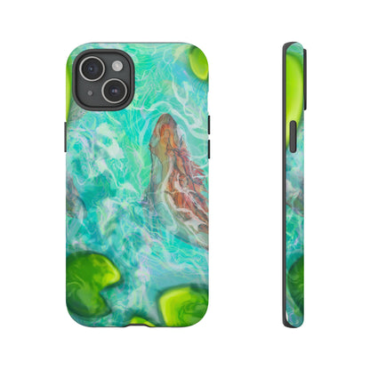 Watercolor Phone Case, Nature Lover Gift, Tough Phone Cover, Phone Accessory, Unique Design for Spring/Summer, Lily Pad, Fish Pond