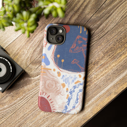 Artistic Phone Case with Abstract Design, Tough Phone Case, Unique Gift, Trendy Accessories, Modern Art Case, Stylish Tech Gear