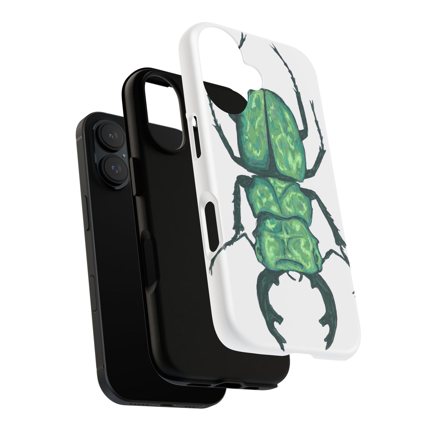 Green Beetle Phone Case - Tough Cases, Insect Lover Gift, Nature Lover Accessory, Unique Phone Cover, Eco-Friendly Design